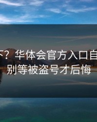 提醒一下？华体会官方入口自检清单？别等被盗号才后悔