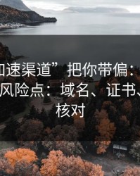 别让“加速渠道”把你带偏：谈谈99tk澳门的风险点：域名、证书、签名先核对