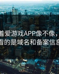 别只盯着爱游戏APP像不像，真正要看的是域名和备案信息